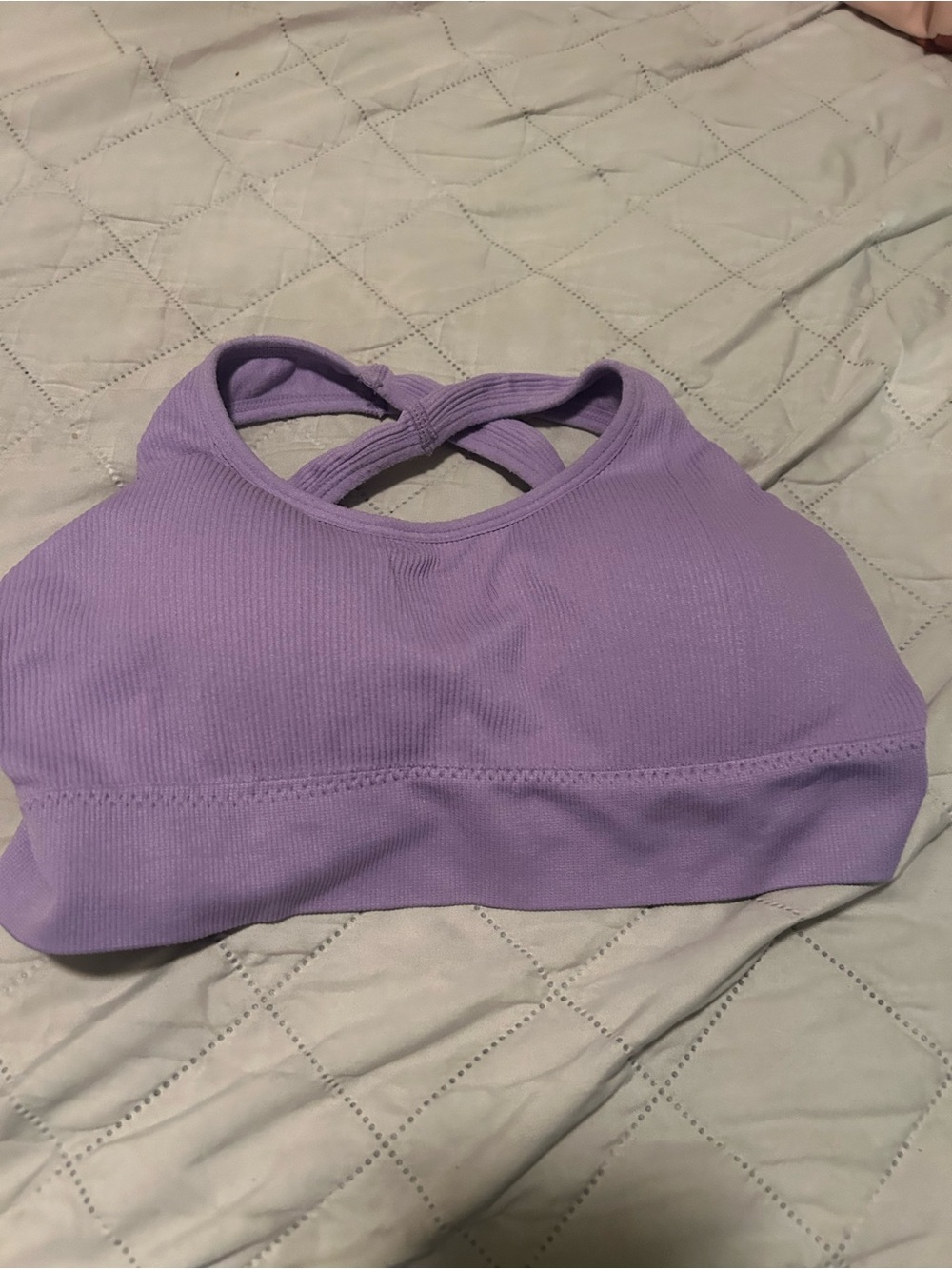 SHEIN Lavender Crisscross Sports Bra